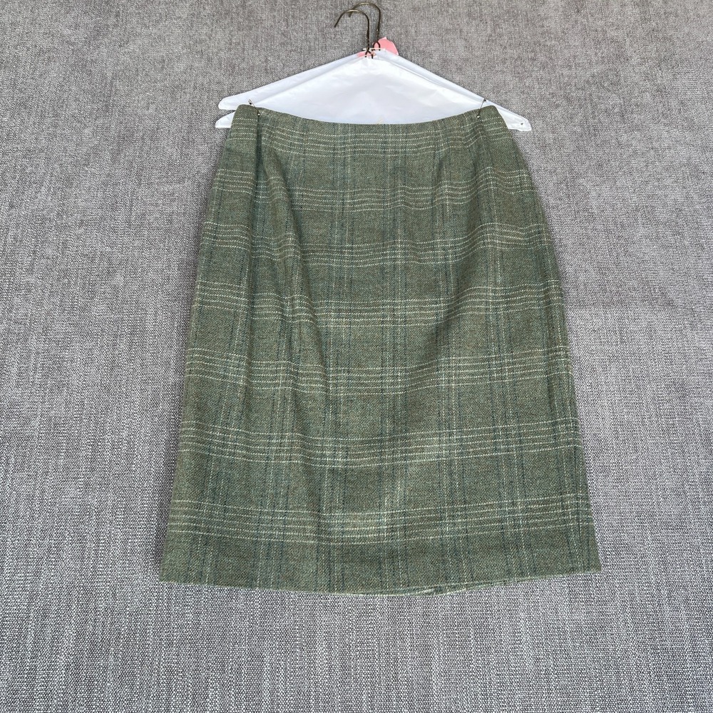 Vtg Linda Allard Ellen Tracy Two-Piece Blazer & Skirt Set Womens 2 Green Plaid - Picture 10 of 15